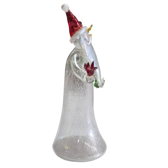 Blown Glass Santa Figurine With Christmas Tree & Bird Decoration - Picture 7 of 8